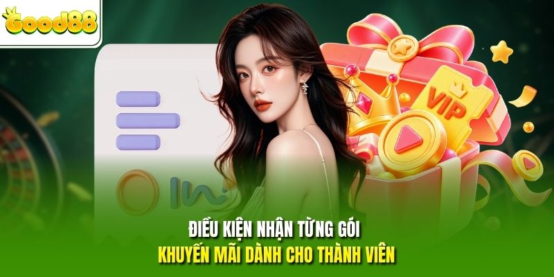 Điều kiện nhận từng gói khuyến mãi dành cho thành viên