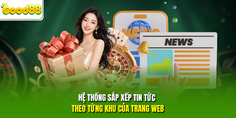 Hệ thống sắp xếp tin tức theo từng khu của trang web