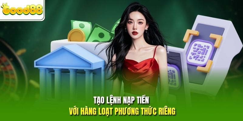 Tạo lệnh nạp tiền với hàng loạt phương thức riêng